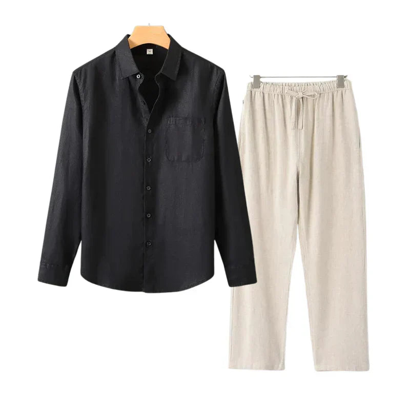Monte Seu Outfit 'Aristocrat' - Linho Manga Longa