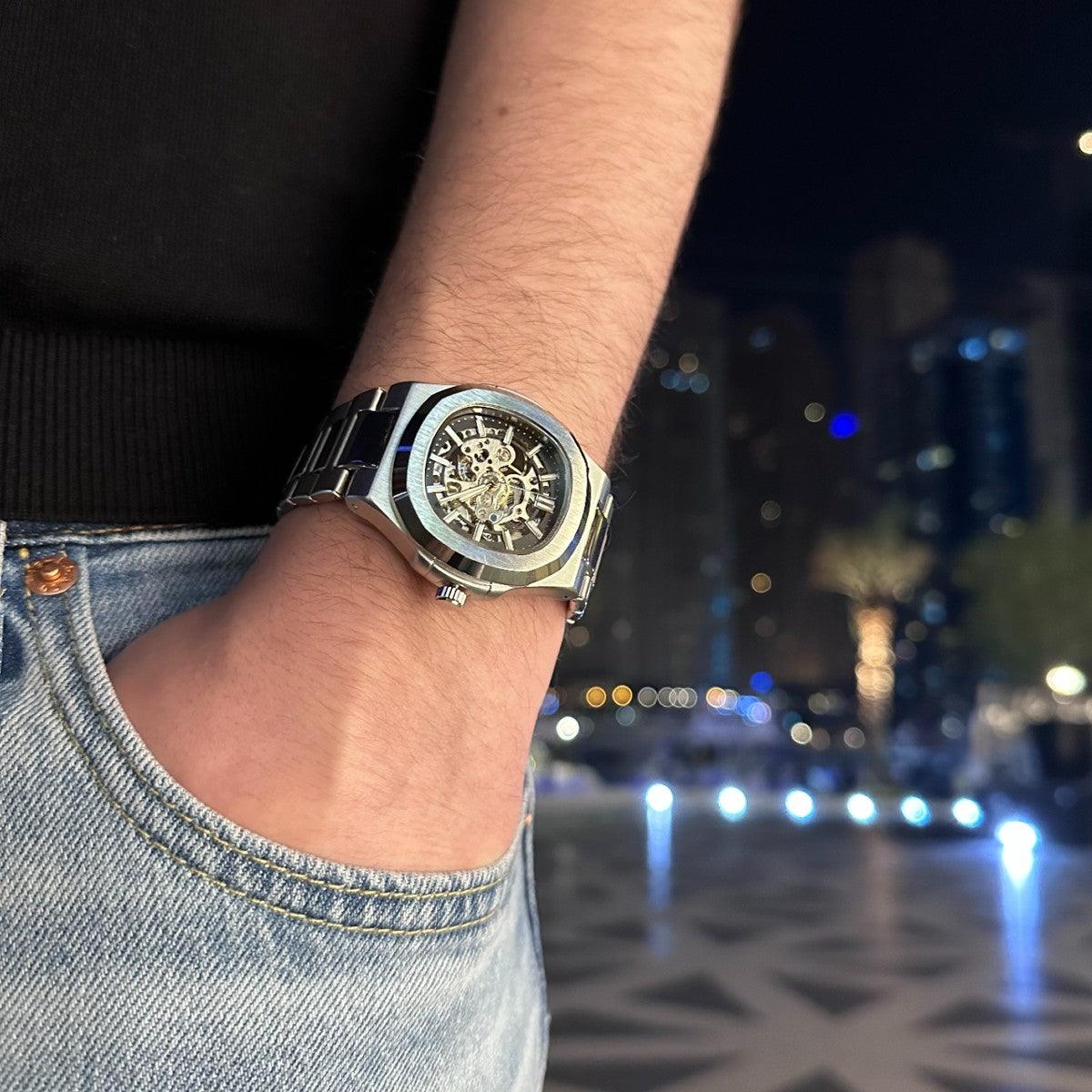 Relógio Masculino 'Aristocrat' Nautlilus Skeleton Automático