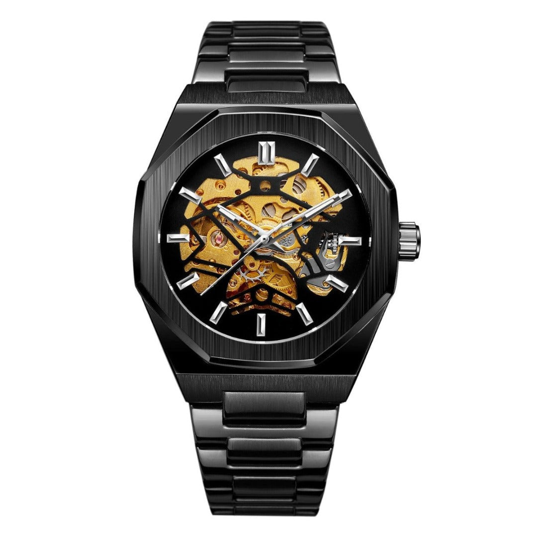 Relógio Masculino 'Aristocrat' Oak Skeleton Automático