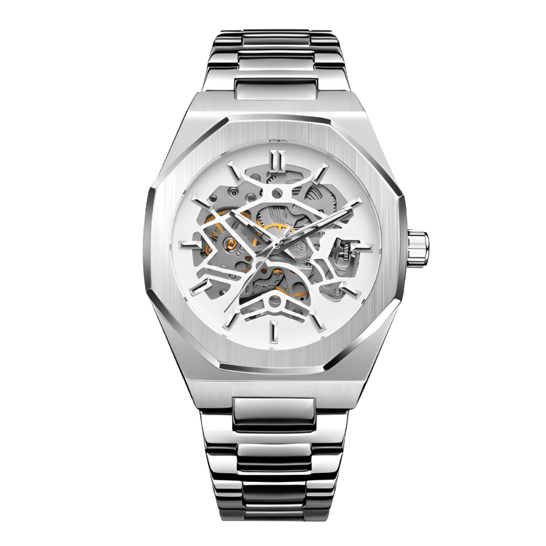 Relógio Masculino 'Aristocrat' Oak Skeleton Automático