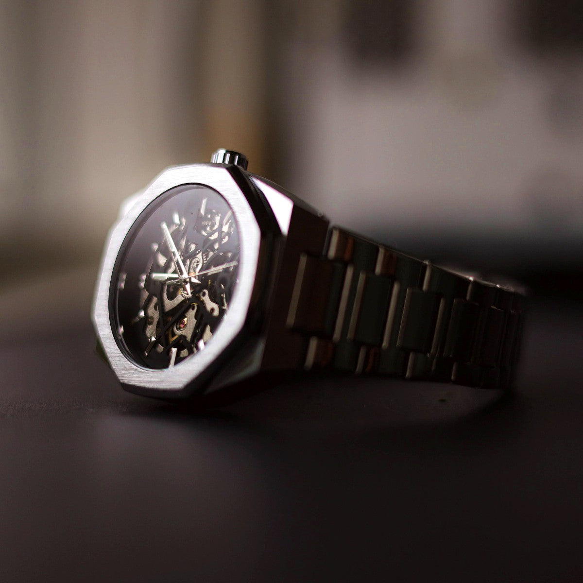 Relógio Masculino 'Aristocrat' Oak Skeleton Automático