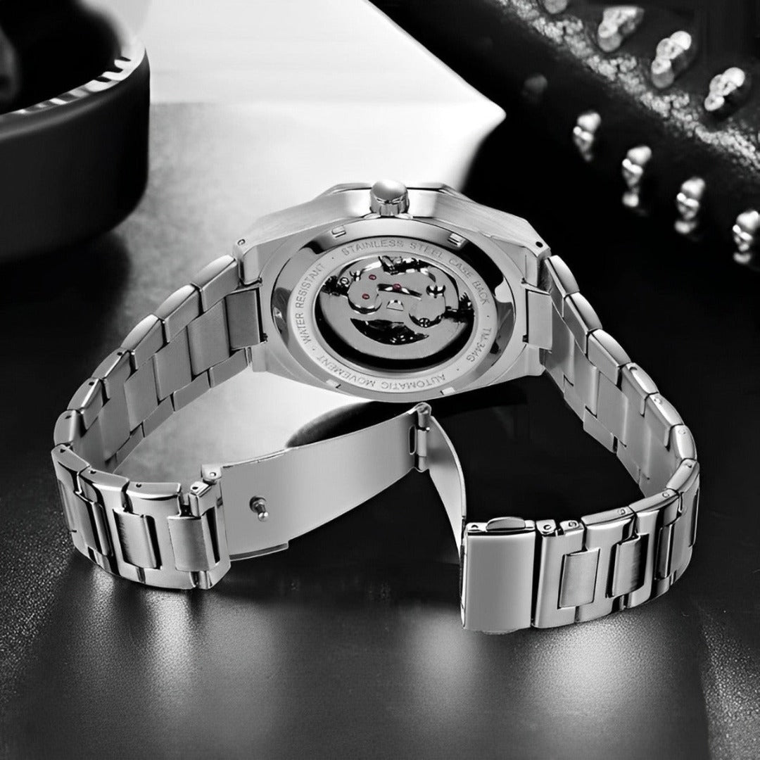 Relógio Masculino 'Aristocrat' Oak Skeleton Automático