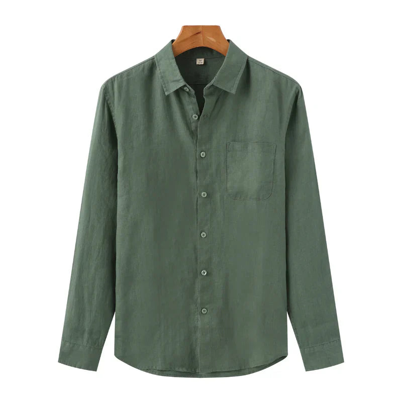 Camisa De Linho Masculina 'Aristocrat' Manga Longa