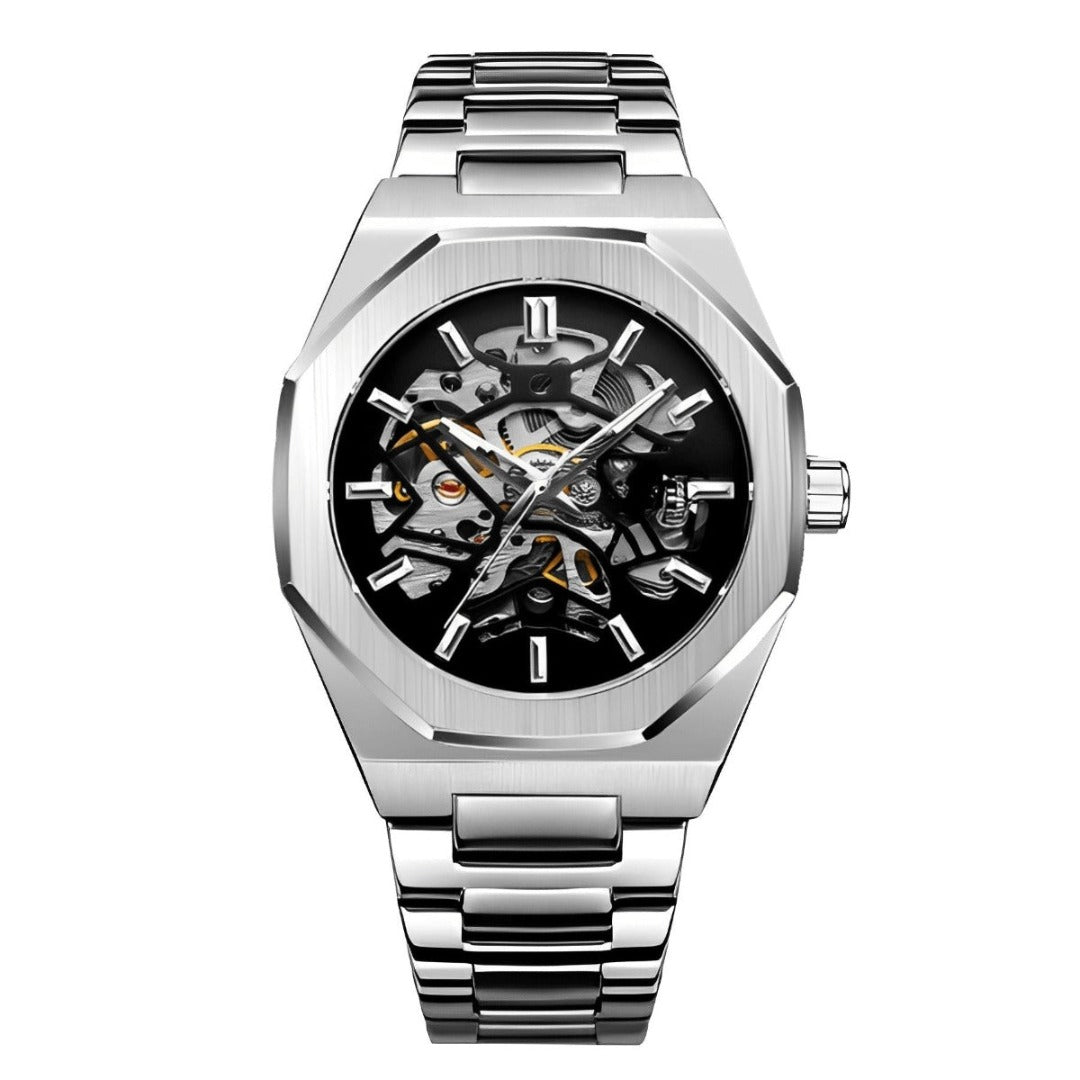 Relógio Masculino 'Aristocrat' Oak Skeleton Automático