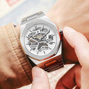 Relógio Masculino 'Aristocrat' Oak Skeleton Automático